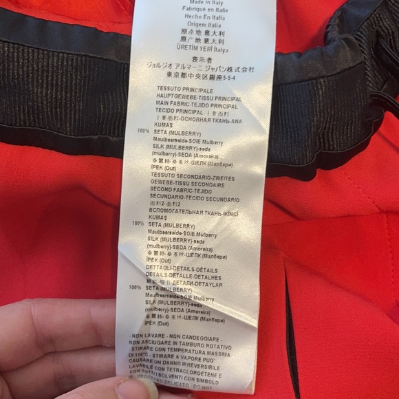 Giorgio Armani Silk Red Pants, Sz 40 (US 10) - Picture 7 of 7
